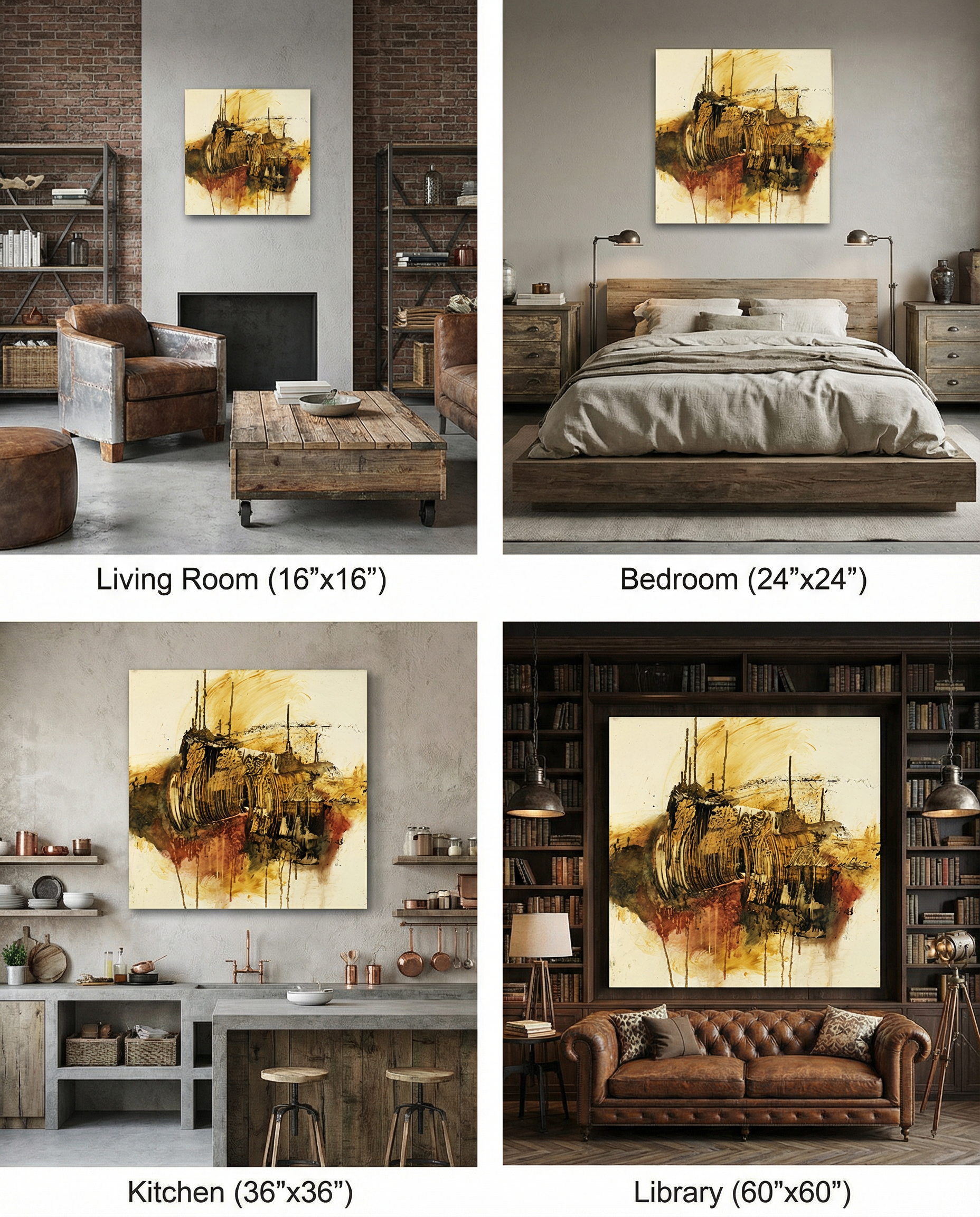 Raw, organic abstract art prints on canvas.  Bold and vibrant and calm and moody abstract paintings by abstract and mixed media artist Michel Keck. 