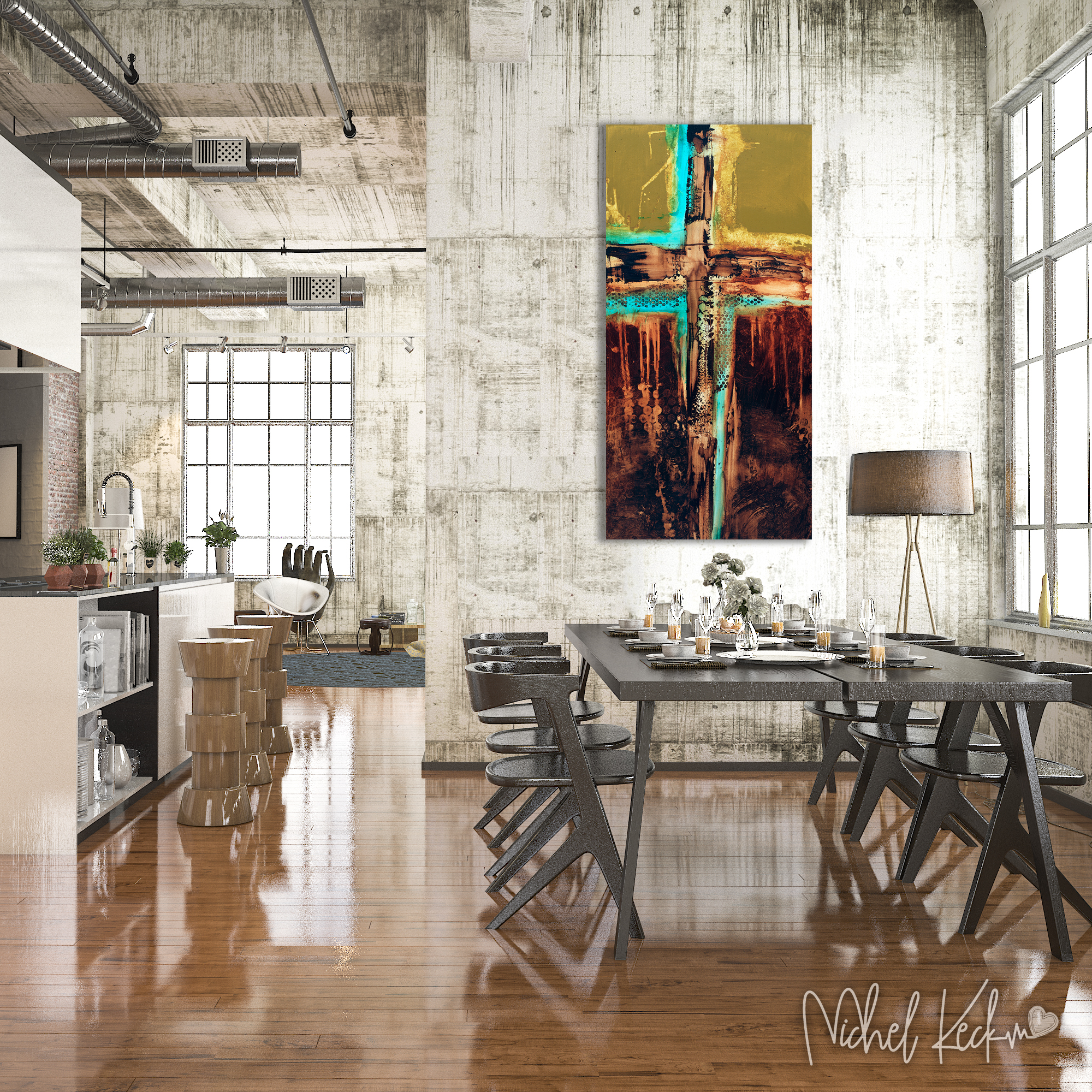 #110605 <br> Abstract Cross Art Print