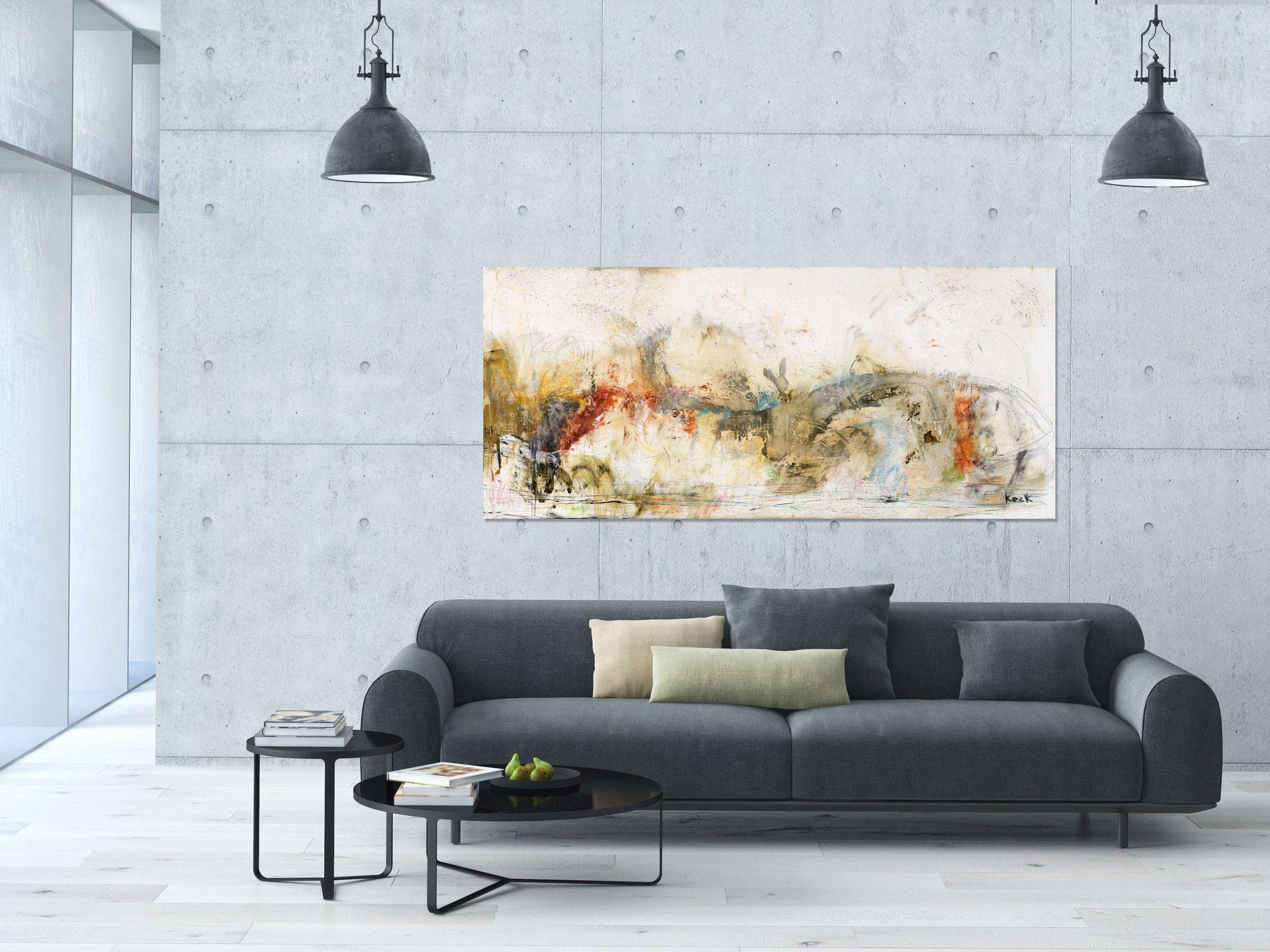 Raw & Organic Abstract Flowing Art. Calming, Moody abstract art prints created from Michel Keck organic original abstract paintings.
