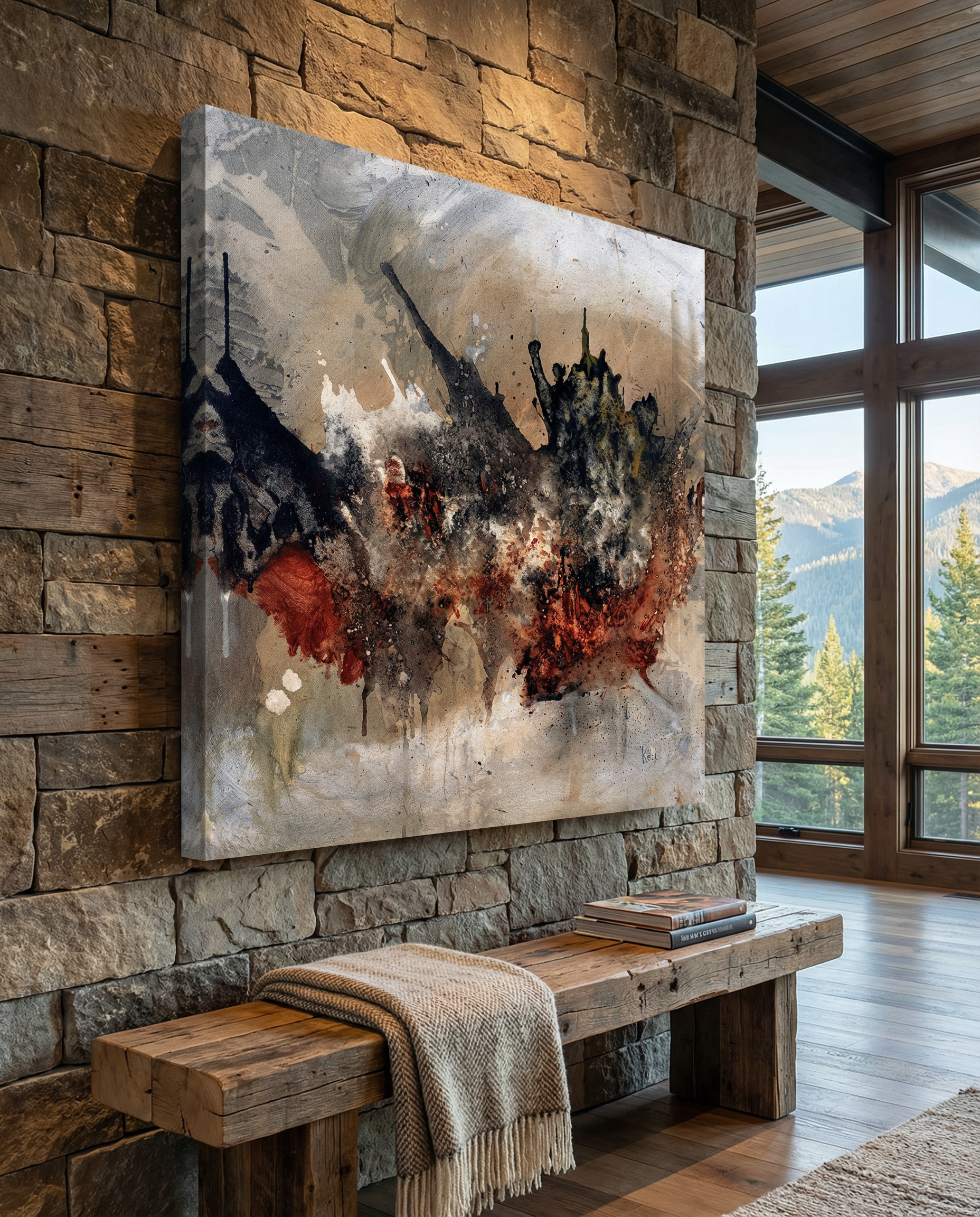 give em hell abstract art print by michel keck. organic and raw abstract art prints. black abstract art. dark abstract art. moody and dark abstract art prints.
