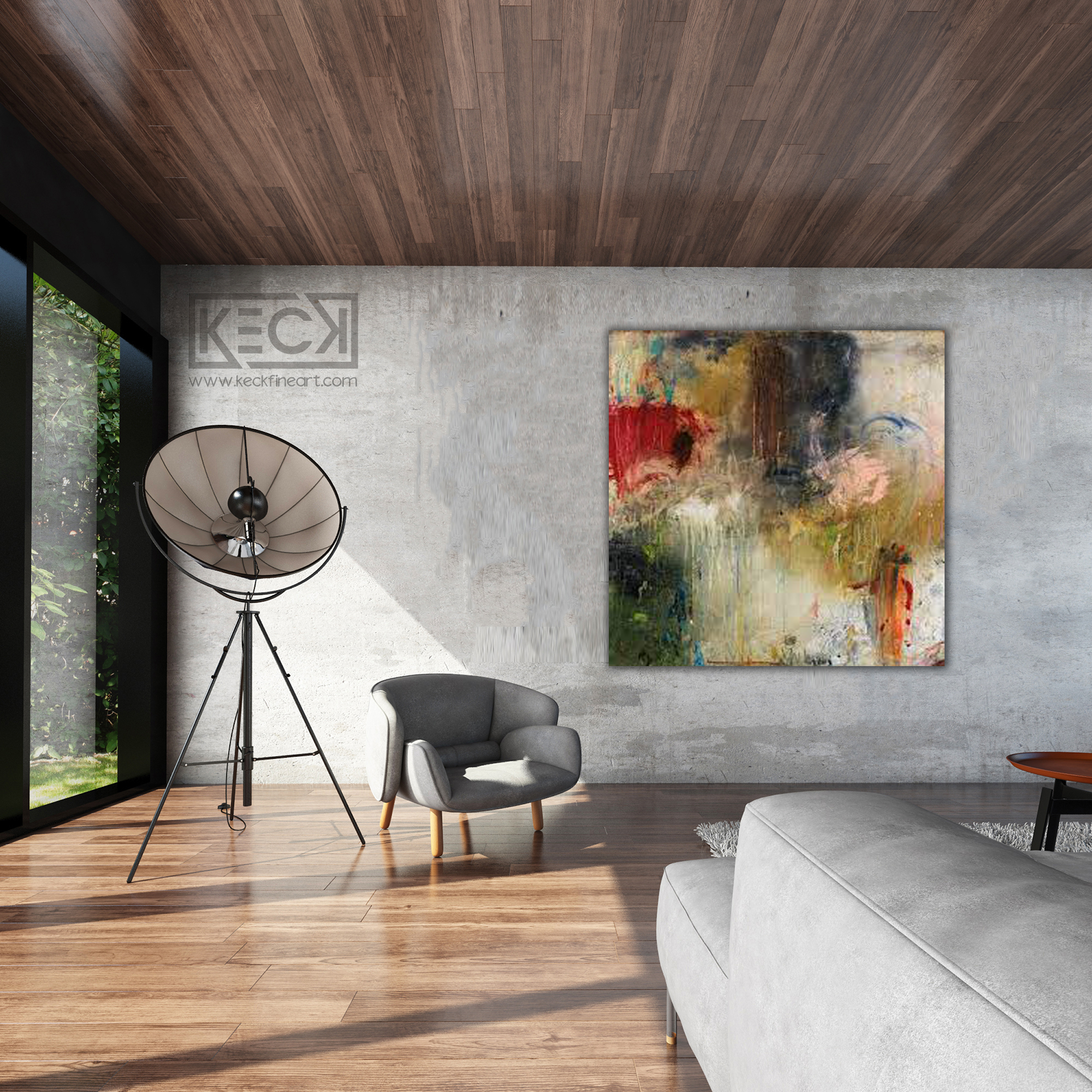 Bright abstract painting with expressive color splashes. colorful abstract art prints. 