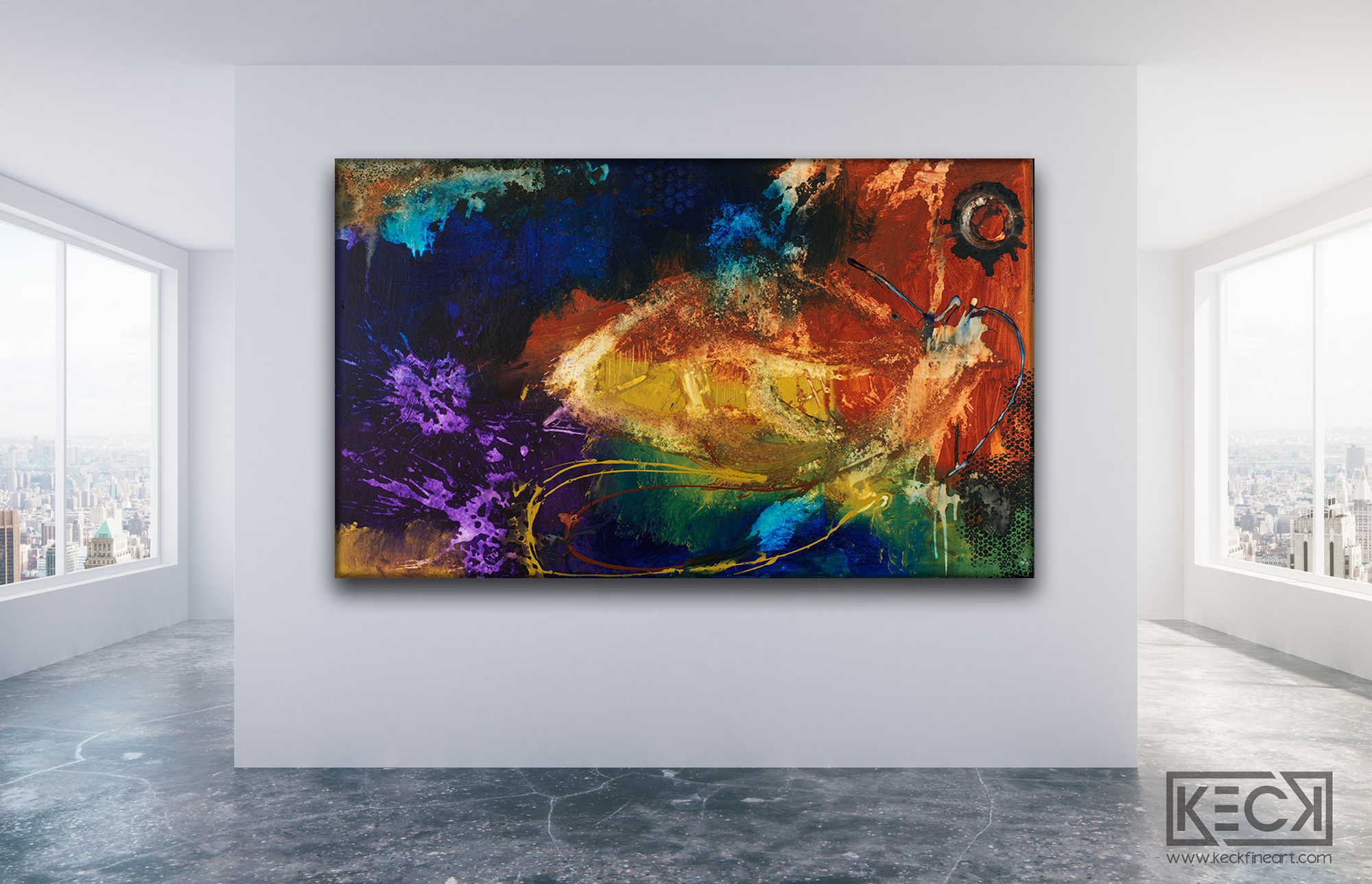 HUGE ABSTRACT CANVAS PRINTS BY MICHEL KECK