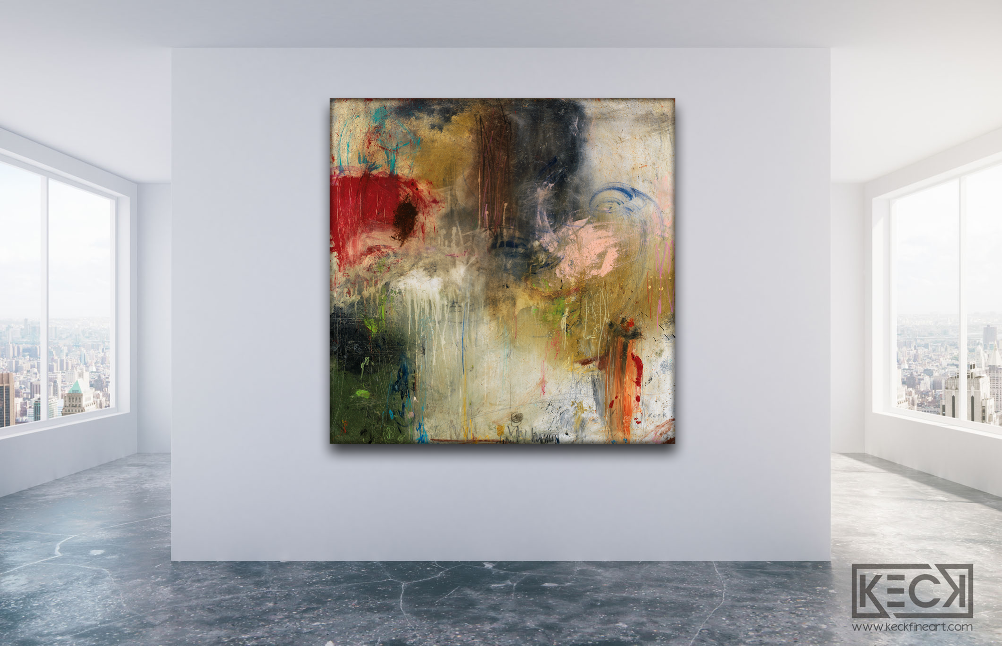 Colorful abstract art prints with contrasting bright hues. Large colorful abstract art prints.