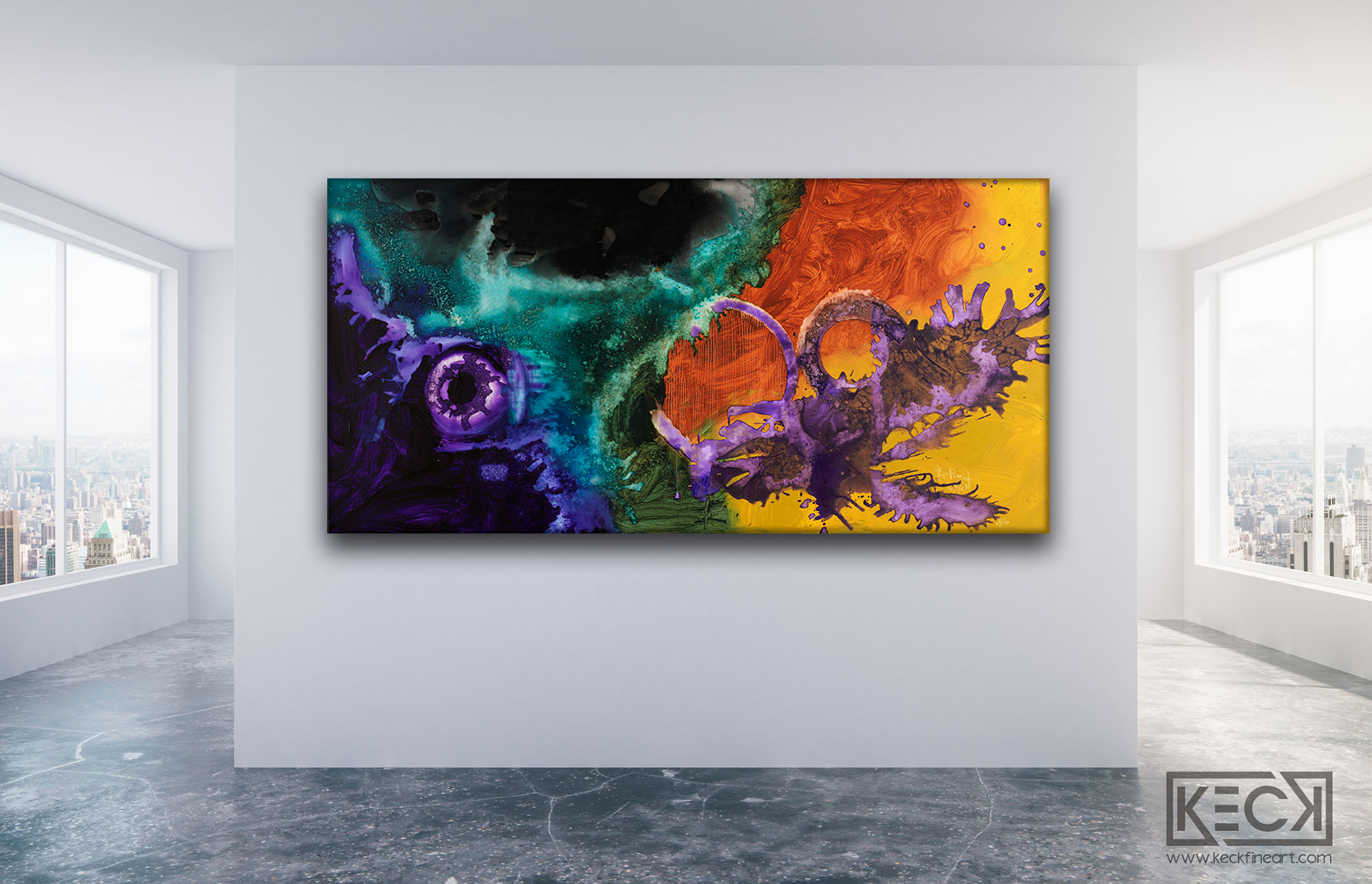 LARGE ABSTRACT CANVAS ART PRINTS BY MICHEL KECK