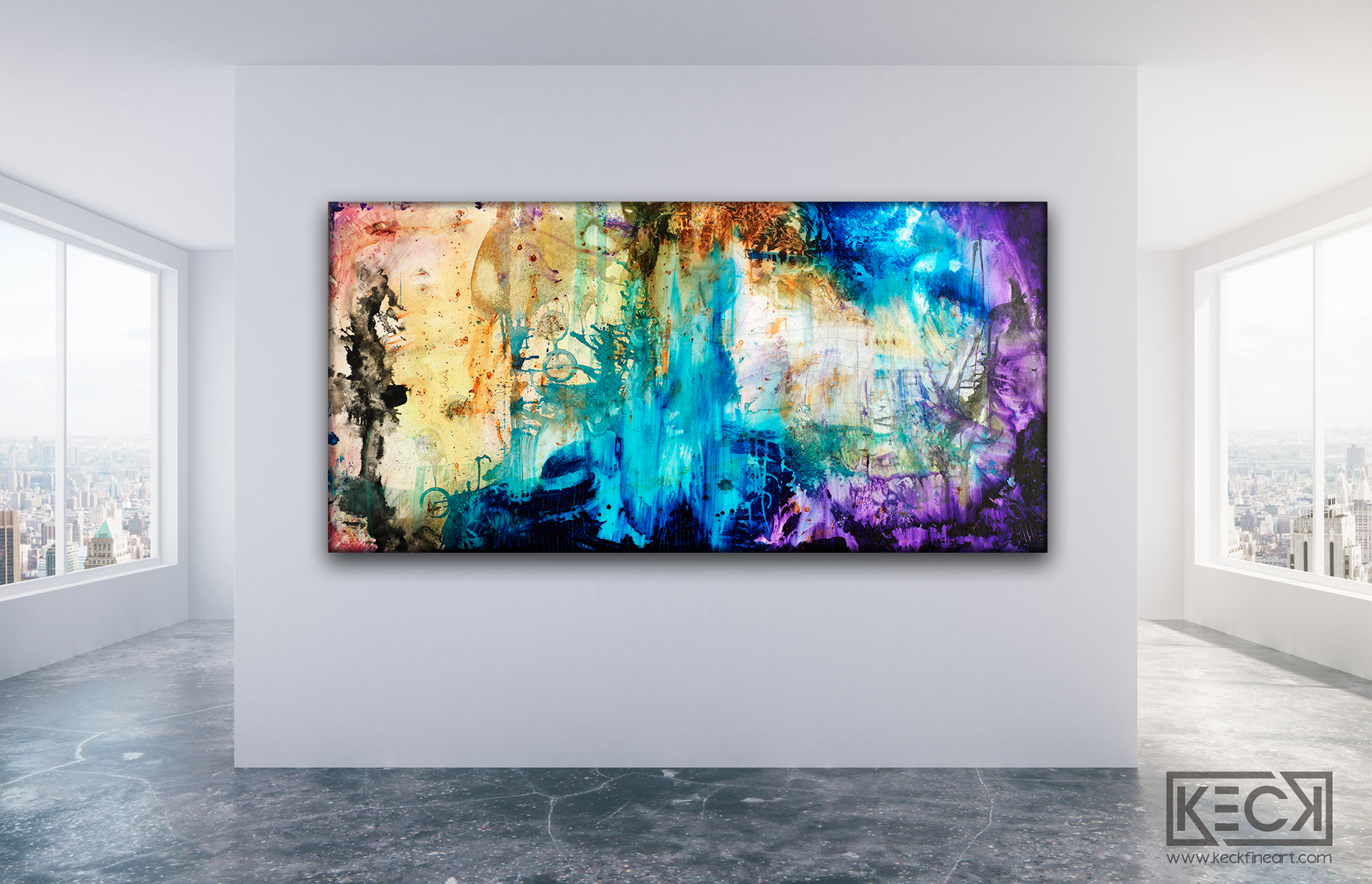HUGE ABSTRACT CANVAS PRINTS BY MICHEL KECK