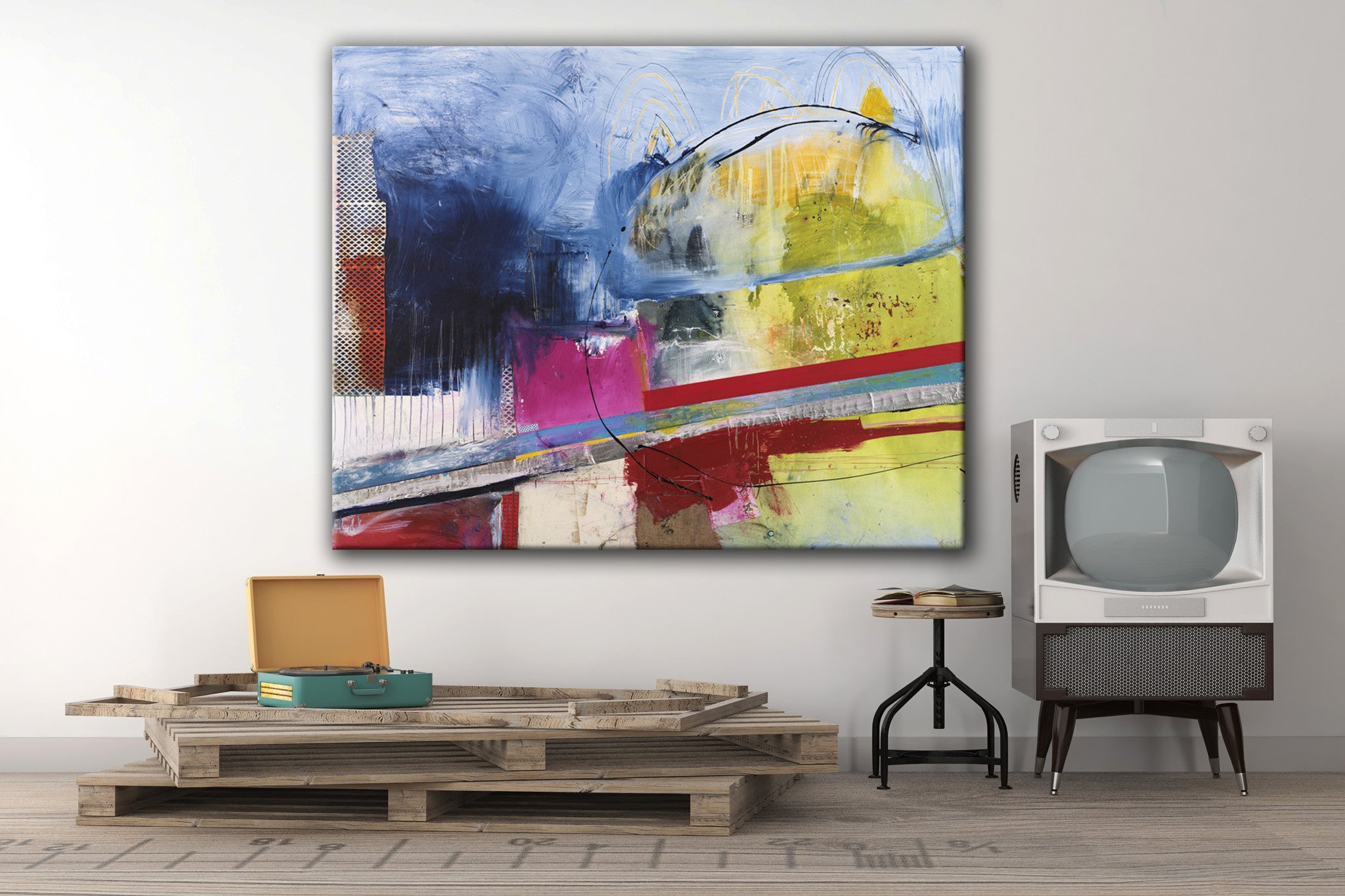 MIXED MEDIA ART Canvas Print of Without a Paddle