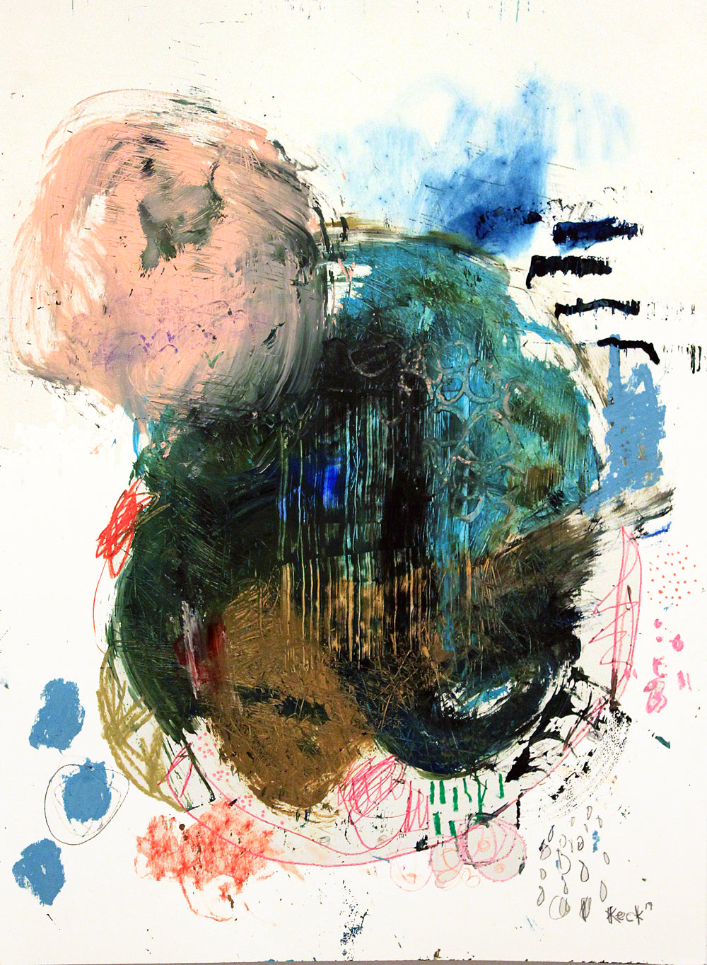 Abstract Canvas Art Print <br>2019 Collection <br>Title:  Wait A Minute <br> Michel Keck