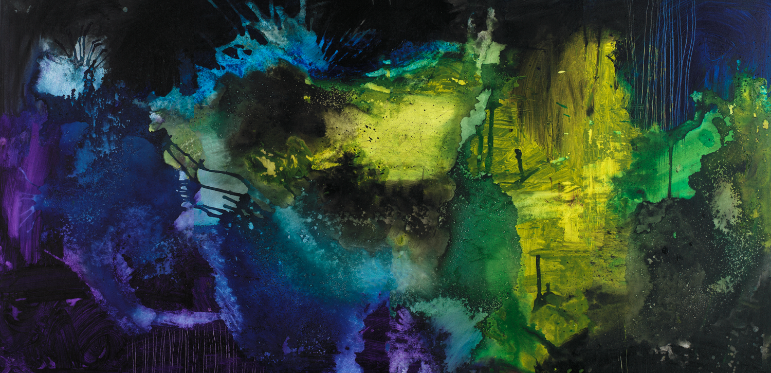 Large Abstract Art Canvas Prints. Purple and blue abstract art.